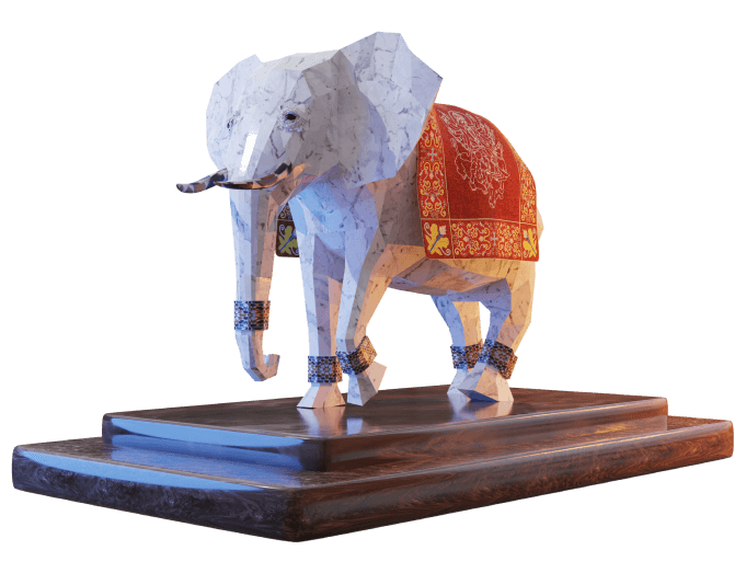 Paper Elephant Statue
